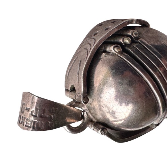Vintage Puzzle ball sterling silver folding ball picture locket Taxco Mexico - Picture 11 of 11